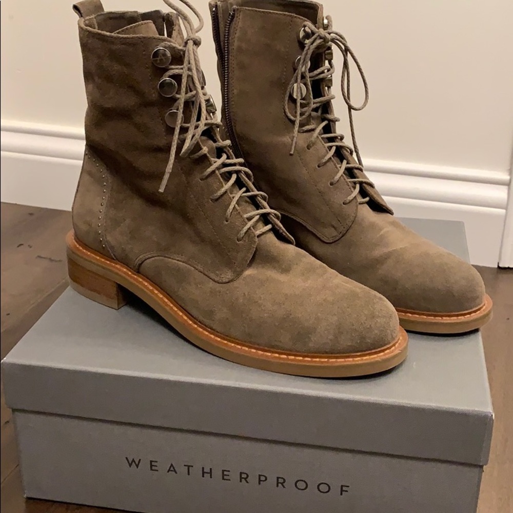Aquatalia Ali weatherproof suede studded boots